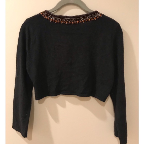 VINTAGE EXPRESS LAMBSWOOL BEADED SHRUG - Picture 2 of 5